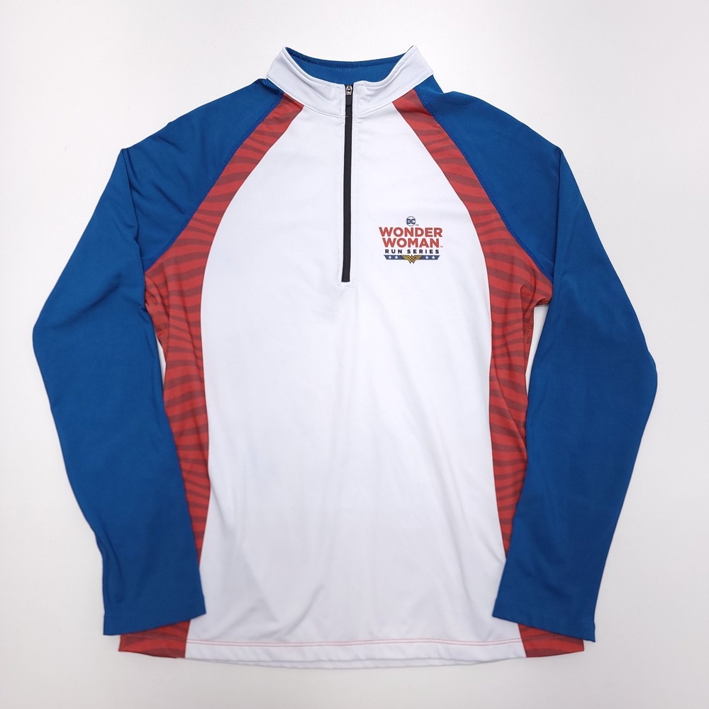 DC Wonder Woman Run Series Top L Activewear Shirt 1/4 Zip Running Jogging